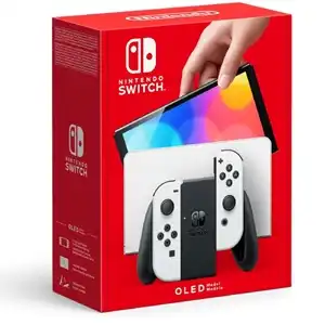 Nintendo Switch OLED Model (64GB, White) – 7" Vibrant Screen, LAN Dock, Portable Gaming