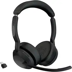 Jabra Evolve2 55 Stereo Wireless Headset Link 380c Noise Cancelling USB Type C