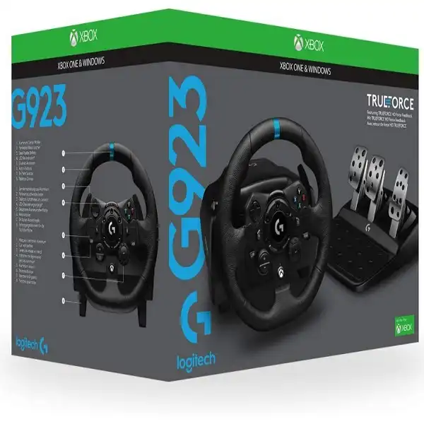 Logitech G923 TRUEFORCE Racing Wheel & Pedals for Xbox Series X|S, One & PC – Wired Simulation Set