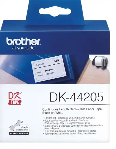 Brother DK44205 Label Tape - 62mm Direct Thermal White - 30.48m Roll for QL Printers