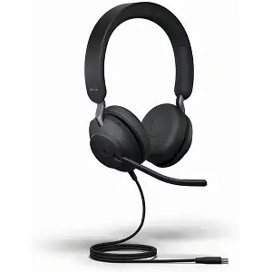 Jabra Evolve2 40 SE MS Stereo Headset on-ear wired USB-C Certified for Microsoft Teams