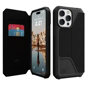 Urban Armor Gear UAG Designed Rugged Case for iPhone 14 Pro Max 6.7-inch Metropolis Kevlar Black