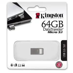 Kingston DataTraveler Micro 3.1 64GB USB Flash Drive – Ultra Compact, Hi-Speed, Plug & Play
