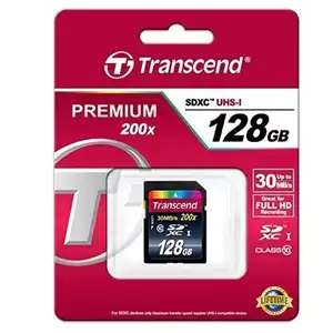 Transcend Premium 128GB SDHC/SDXC UHS-I Elite Media Card - Fast 30MB/s Speed