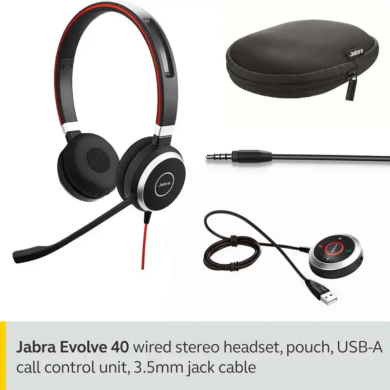 Jabra Evolve 40 Duo MS USB-A (Black) - 6399-823-109 
