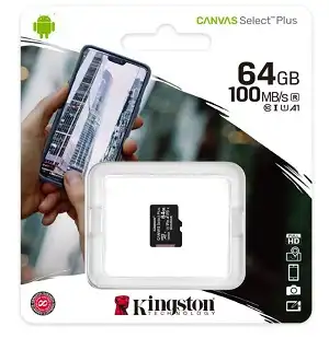 Kingston Canvas Select Plus 64 GB Class 10/UHS-I (U1) microSDHC - 100 MB/s Read