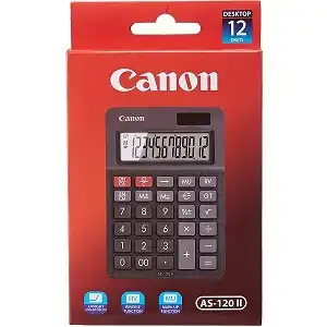 Canon Desktop 12 Digits AS-120 II Dual powered Digital Calculator