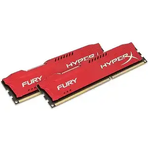 HyperX FURY 8GB (2x4GB) DDR3 1600MHz CL10 DIMM – Red Heatsink Desktop Memory Kit