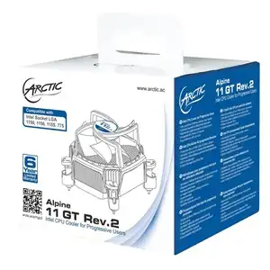 ARCTIC Alpine 11 GT Rev. 2 CPU Cooler – Quiet 80mm PWM Fan, Multiple Socket Support, 70W TDP