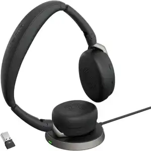 Jabra Evolve2 65 Flex MS Wireless Stereo Headset - USB-A Link 380 BT Adapter